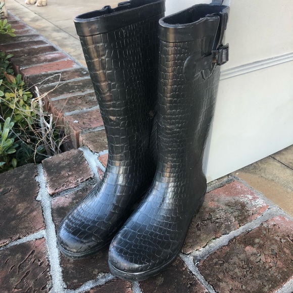 Capelli of New York black Rain boots Size 7 - Picture 2 of 8